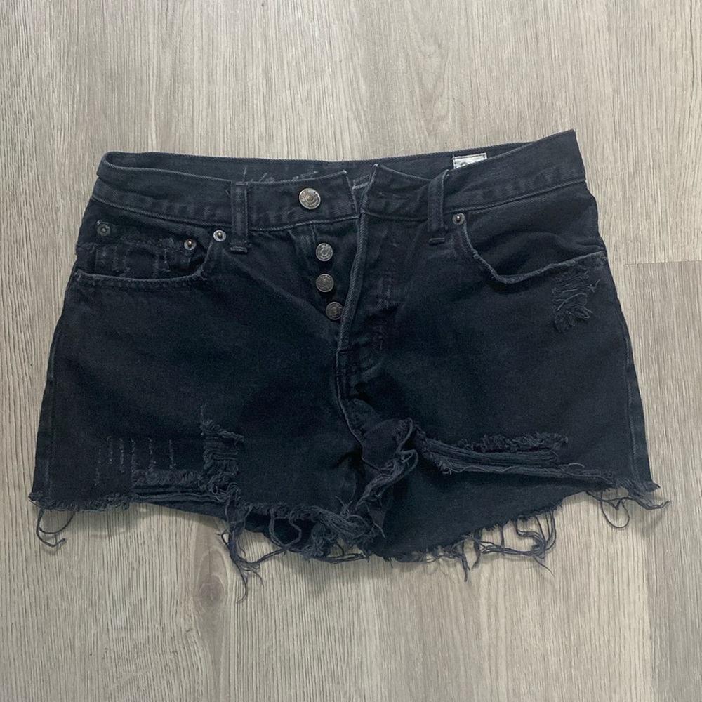 Free People Black Jean Shorts